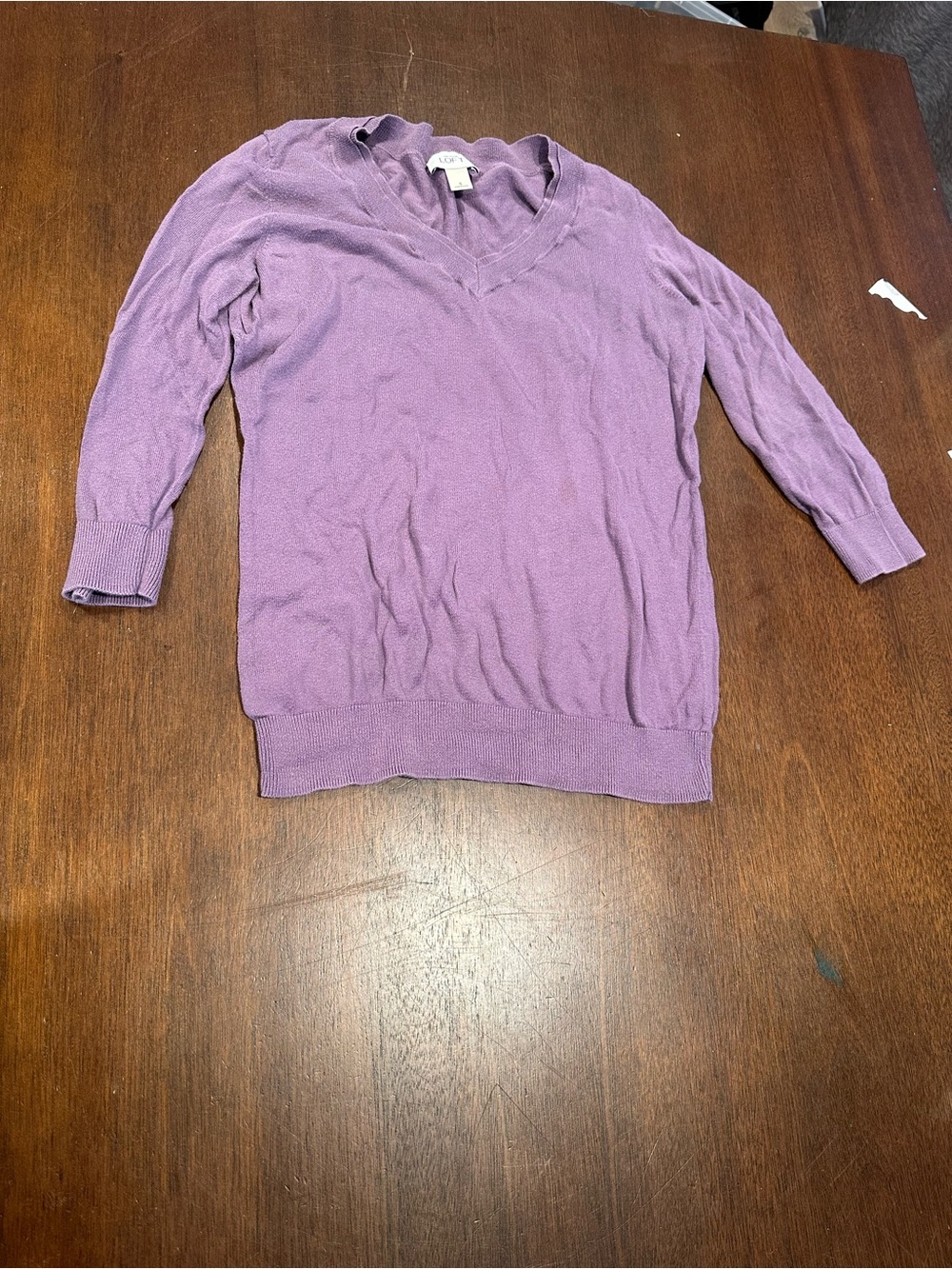 LOFT Lilac V-Neck Knit Top